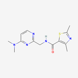 molecular formula C13H17N5OS B2770799 N-((4-(dimethylamino)pyrimidin-2-yl)methyl)-2,4-dimethylthiazole-5-carboxamide CAS No. 1796964-99-2