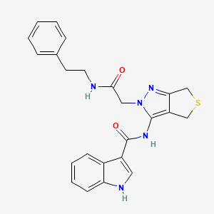 N-(2-(2-oxo-2-(phenethylamino)ethyl)-4,6-dihydro-2H-thieno[3,4-c]pyrazol-3-yl)-1H-indole-3-carboxamide