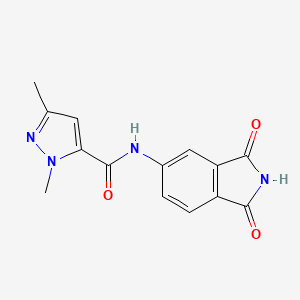 molecular formula C14H12N4O3 B2770817 N-(1,3-dioxoisoindolin-5-yl)-1,3-dimethyl-1H-pyrazole-5-carboxamide CAS No. 1013797-02-8
