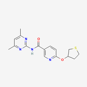 molecular formula C16H18N4O2S B2770823 N-(4,6-dimethylpyrimidin-2-yl)-6-((tetrahydrothiophen-3-yl)oxy)nicotinamide CAS No. 2034432-30-7