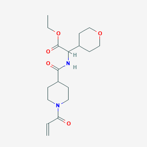 B2770824 Ethyl 2-(oxan-4-yl)-2-[(1-prop-2-enoylpiperidine-4-carbonyl)amino]acetate CAS No. 2361669-96-5