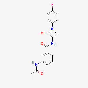 molecular formula C19H18FN3O3 B2770825 N-[1-(4-Fluorophenyl)-2-oxoazetidin-3-yl]-3-(propanoylamino)benzamide CAS No. 2248659-96-1