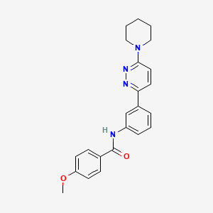 4-methoxy-N-[3-(6-piperidin-1-ylpyridazin-3-yl)phenyl]benzamide