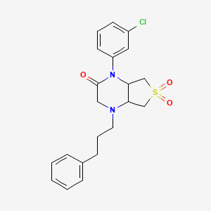 1-(3-chlorophenyl)-4-(3-phenylpropyl)hexahydrothieno[3,4-b]pyrazin-2(1H)-one 6,6-dioxide