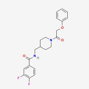 molecular formula C21H22F2N2O3 B2770837 3,4-difluoro-N-((1-(2-phenoxyacetyl)piperidin-4-yl)methyl)benzamide CAS No. 1235267-63-6