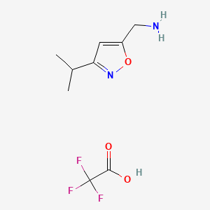 molecular formula C9H13F3N2O3 B2770846 5-Aminomethyl-3-isopropylisoxazole TFA salt CAS No. 1159599-97-9; 1210972-22-7