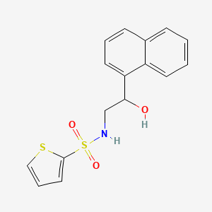 molecular formula C16H15NO3S2 B2770851 N-(2-hydroxy-2-(naphthalen-1-yl)ethyl)thiophene-2-sulfonamide CAS No. 1448063-99-7