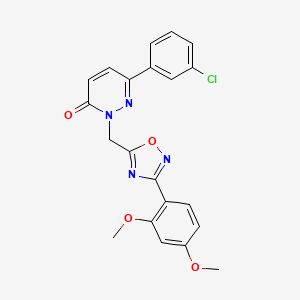 molecular formula C21H17ClN4O4 B2770858 6-(3-chlorophenyl)-2-((3-(2,4-dimethoxyphenyl)-1,2,4-oxadiazol-5-yl)methyl)pyridazin-3(2H)-one CAS No. 1358396-98-1