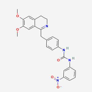 1-[4-[(6,7-Dimethoxy-3,4-dihydroisoquinolin-1-yl)methyl]phenyl]-3-(3-nitrophenyl)urea