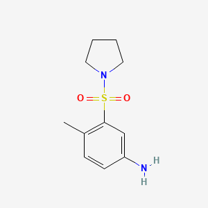molecular formula C11H16N2O2S B2770865 4-Methyl-3-(pyrrolidin-1-ylsulfonyl)aniline CAS No. 947018-92-0