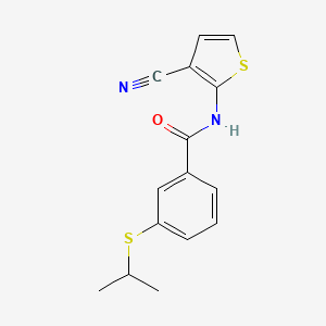 molecular formula C15H14N2OS2 B2770867 N-(3-cyanothiophen-2-yl)-3-(isopropylthio)benzamide CAS No. 941992-89-8