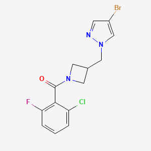 molecular formula C14H12BrClFN3O B2770868 4-bromo-1-{[1-(2-chloro-6-fluorobenzoyl)azetidin-3-yl]methyl}-1H-pyrazole CAS No. 2415601-55-5