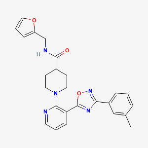 molecular formula C25H25N5O3 B2770897 N-[(furan-2-yl)methyl]-1-{3-[3-(3-methylphenyl)-1,2,4-oxadiazol-5-yl]pyridin-2-yl}piperidine-4-carboxamide CAS No. 1357729-99-7