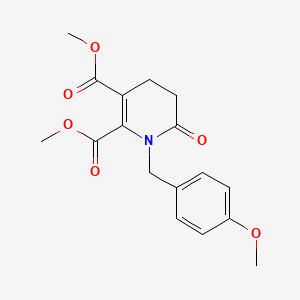 molecular formula C17H19NO6 B2770906 Dimethyl 1-(4-methoxybenzyl)-6-oxo-1,4,5,6-tetrahydro-2,3-pyridinedicarboxylate CAS No. 338748-78-0