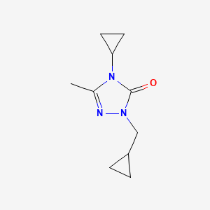 molecular formula C10H15N3O B2770916 4-cyclopropyl-1-(cyclopropylmethyl)-3-methyl-4,5-dihydro-1H-1,2,4-triazol-5-one CAS No. 2199472-59-6