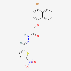 molecular formula C17H12BrN3O4S B2770921 2-(4-bromonaphthalen-1-yl)oxy-N-[(E)-(5-nitrothiophen-2-yl)methylideneamino]acetamide CAS No. 413606-16-3