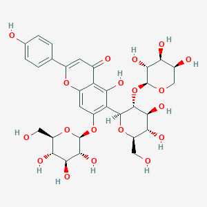 molecular formula C32H38O19 B2770925 6-[(2S,3R,4S,5S,6R)-4,5-Dihydroxy-6-(hydroxymethyl)-3-[(2S,3R,4S,5S)-3,4,5-trihydroxyoxan-2-yl]oxyoxan-2-yl]-5-hydroxy-2-(4-hydroxyphenyl)-7-[(2S,3R,4S,5S,6R)-3,4,5-trihydroxy-6-(hydroxymethyl)oxan-2-yl]oxychromen-4-one CAS No. 89648-73-7