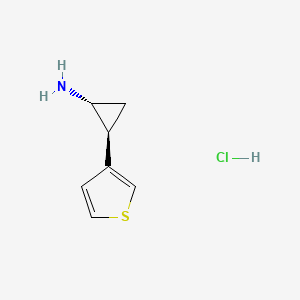 molecular formula C7H10ClNS B2770926 (1R,2S)-2-(thiophen-3-yl)cyclopropan-1-amine hydrochloride CAS No. 1638195-57-9