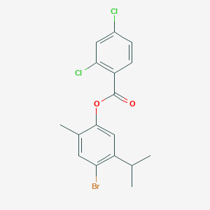molecular formula C17H15BrCl2O2 B2770927 4-Bromo-5-isopropyl-2-methylphenyl 2,4-dichlorobenzenecarboxylate CAS No. 439094-38-9