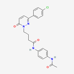 molecular formula C22H21ClN4O3 B2770928 N-(4-acetamidophenyl)-4-(3-(4-chlorophenyl)-6-oxopyridazin-1(6H)-yl)butanamide CAS No. 946266-36-0