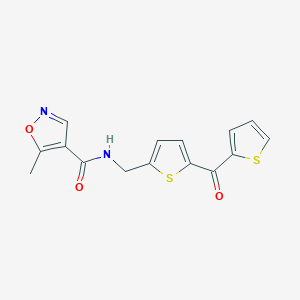 molecular formula C15H12N2O3S2 B2770931 5-methyl-N-((5-(thiophene-2-carbonyl)thiophen-2-yl)methyl)isoxazole-4-carboxamide CAS No. 1448034-49-8