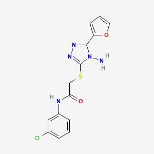 molecular formula C14H12ClN5O2S B2770934 2-((4-amino-5-(furan-2-yl)-4H-1,2,4-triazol-3-yl)thio)-N-(3-chlorophenyl)acetamide CAS No. 577762-15-3