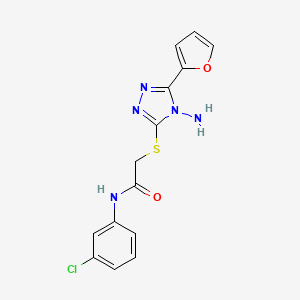 molecular formula C14H12ClN5O2S B2770934 2-{[4-amino-5-(furan-2-yl)-4H-1,2,4-triazol-3-yl]sulfanyl}-N-(3-chlorophenyl)acetamide CAS No. 577762-15-3
