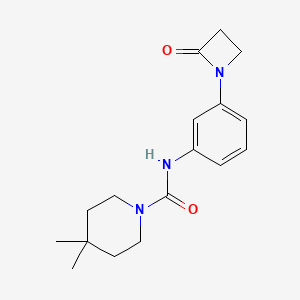 4,4-dimethyl-N-[3-(2-oxoazetidin-1-yl)phenyl]piperidine-1-carboxamide