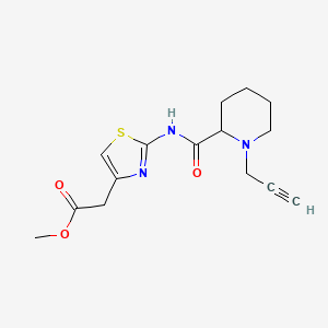 molecular formula C15H19N3O3S B2770938 Methyl 2-{2-[1-(prop-2-yn-1-yl)piperidine-2-amido]-1,3-thiazol-4-yl}acetate CAS No. 1311424-57-3