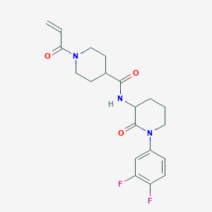 B2770946 N-[1-(3,4-Difluorophenyl)-2-oxopiperidin-3-yl]-1-prop-2-enoylpiperidine-4-carboxamide CAS No. 2361665-61-2