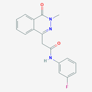 molecular formula C17H14FN3O2 B277098 N-(3-fluorophenyl)-2-(3-methyl-4-oxophthalazin-1-yl)acetamide 