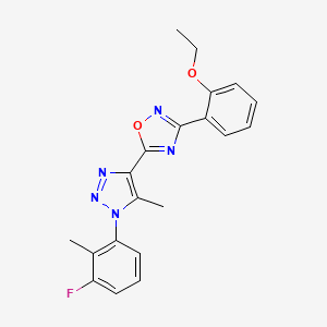 molecular formula C20H18FN5O2 B2770993 3-(2-ethoxyphenyl)-5-(1-(3-fluoro-2-methylphenyl)-5-methyl-1H-1,2,3-triazol-4-yl)-1,2,4-oxadiazole CAS No. 1251563-15-1