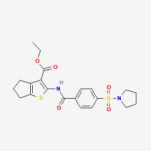 ethyl 2-(4-(pyrrolidin-1-ylsulfonyl)benzamido)-5,6-dihydro-4H-cyclopenta[b]thiophene-3-carboxylate