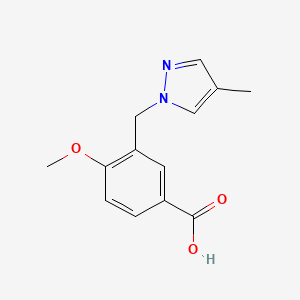 4-methoxy-3-[(4-methyl-1H-pyrazol-1-yl)methyl]benzoic acid