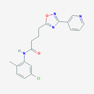 molecular formula C18H17ClN4O2 B277101 N-(5-chloro-2-methylphenyl)-4-[3-(pyridin-3-yl)-1,2,4-oxadiazol-5-yl]butanamide 
