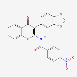 N-[3-(1,3-benzodioxol-5-yl)-4-oxochromen-2-yl]-4-nitrobenzamide