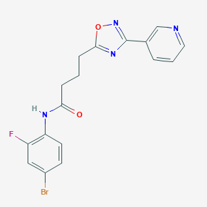 molecular formula C17H14BrFN4O2 B277102 N-(4-bromo-2-fluorophenyl)-4-[3-(pyridin-3-yl)-1,2,4-oxadiazol-5-yl]butanamide 