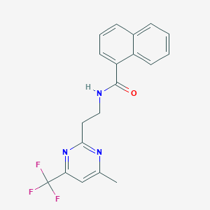 molecular formula C19H16F3N3O B2771027 N-(2-(4-methyl-6-(trifluoromethyl)pyrimidin-2-yl)ethyl)-1-naphthamide CAS No. 1421585-33-2