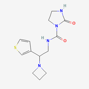 molecular formula C13H18N4O2S B2771051 N-(2-(azetidin-1-yl)-2-(thiophen-3-yl)ethyl)-2-oxoimidazolidine-1-carboxamide CAS No. 2034541-51-8