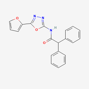 molecular formula C20H15N3O3 B2771070 N-[5-(furan-2-yl)-1,3,4-oxadiazol-2-yl]-2,2-diphenylacetamide CAS No. 851095-40-4