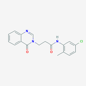 molecular formula C18H16ClN3O2 B277108 N-(5-chloro-2-methylphenyl)-3-(4-oxo-3(4H)-quinazolinyl)propanamide 