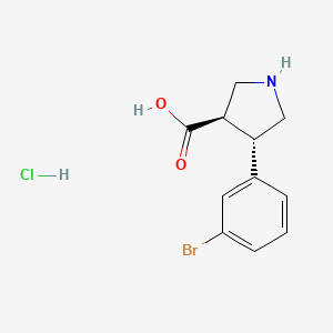 (3R,4S)-rel-4-(3-Bromophenyl)pyrrolidine-3-carboxylic acid hydrochloride