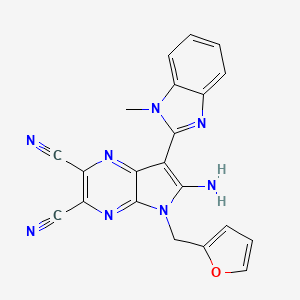 6-amino-5-(furan-2-ylmethyl)-7-(1-methyl-1H-benzimidazol-2-yl)-5H-pyrrolo[2,3-b]pyrazine-2,3-dicarbonitrile
