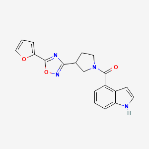 (3-(5-(furan-2-yl)-1,2,4-oxadiazol-3-yl)pyrrolidin-1-yl)(1H-indol-4-yl)methanone