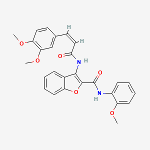 (Z)-3-(3-(3,4-dimethoxyphenyl)acrylamido)-N-(2-methoxyphenyl)benzofuran-2-carboxamide