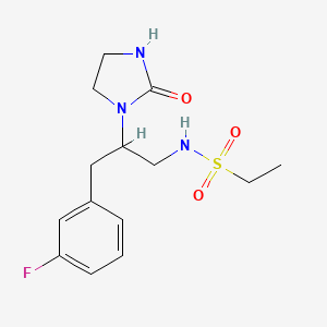 molecular formula C14H20FN3O3S B2771121 N-(3-(3-fluorophenyl)-2-(2-oxoimidazolidin-1-yl)propyl)ethanesulfonamide CAS No. 1421509-88-7