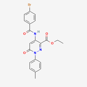 molecular formula C21H18BrN3O4 B2771125 ethyl 4-(4-bromobenzamido)-1-(4-methylphenyl)-6-oxo-1,6-dihydropyridazine-3-carboxylate CAS No. 942010-03-9
