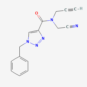 1-benzyl-N-(cyanomethyl)-N-(prop-2-yn-1-yl)-1H-1,2,3-triazole-4-carboxamide