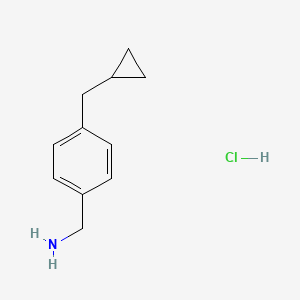 [4-(Cyclopropylmethyl)phenyl]methanamine;hydrochloride
