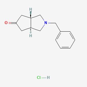 (3As,6aS)-2-benzyl-1,3,3a,4,6,6a-hexahydrocyclopenta[c]pyrrol-5-one;hydrochloride